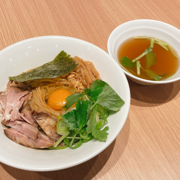 奥久慈卵の油そば(スープ付き)