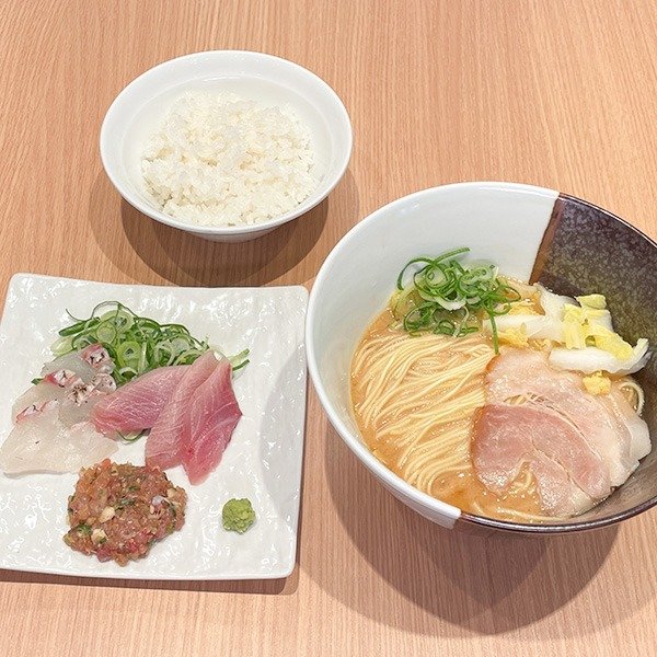 房総鮮魚みそらーめんお刺身御膳(3種)【数量限定】