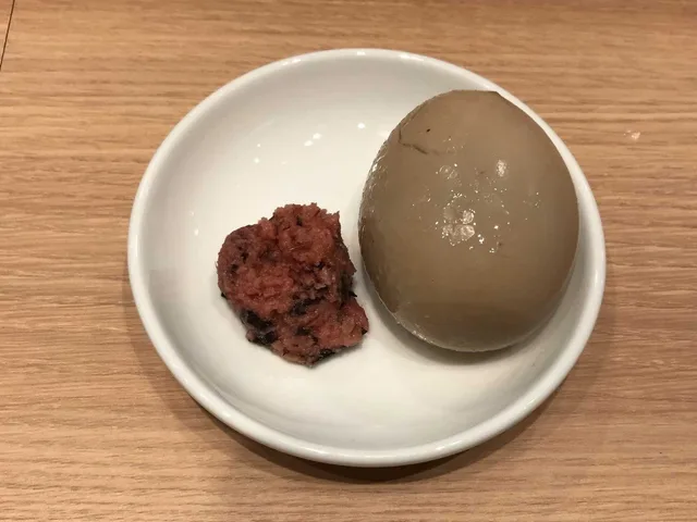 「椎茸だし玉子 梅しそ生姜餡」