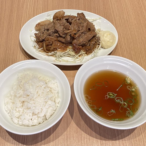 生姜焼き定食(スープ付)